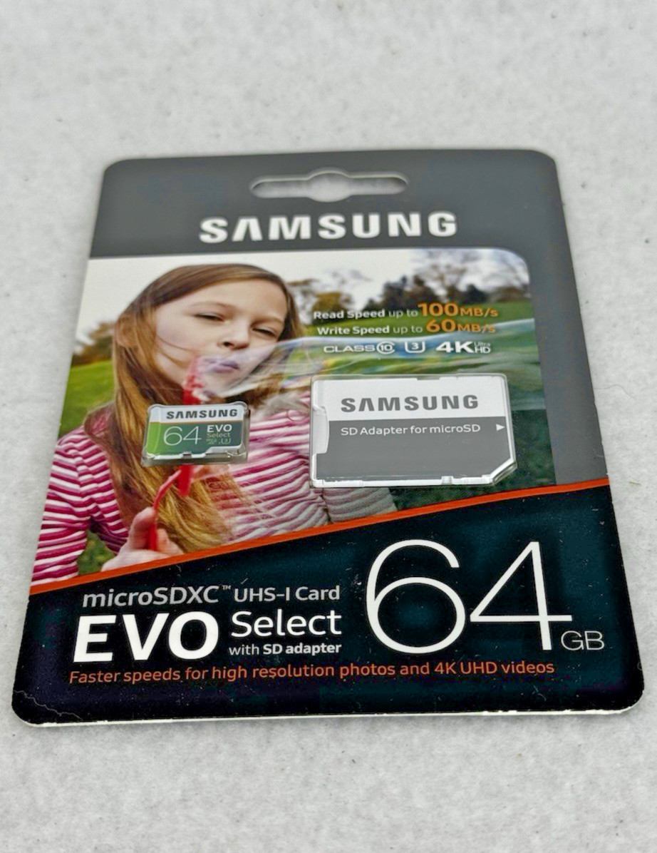 Samsung 64GB Micro EVO select U2 SD card fo Galaxy S10 plus S10e S9 S8 note 9 J8
