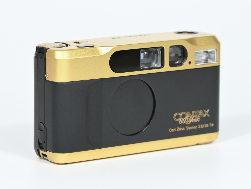 CONTAX T2 60 Years Limited Gold 35mm Film Camera w/Box, Leather Case [Top Mint]
