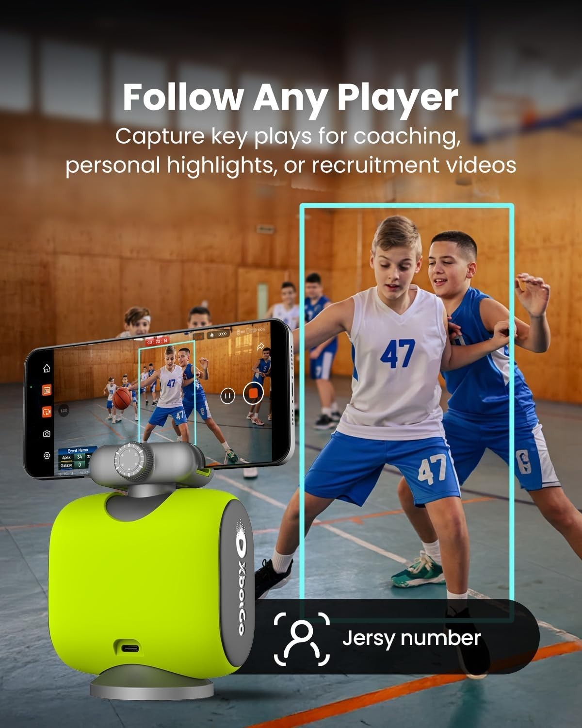 XbotGo Chameleon Rechargeable Sports Tracking AI Cameraman W/ Remote