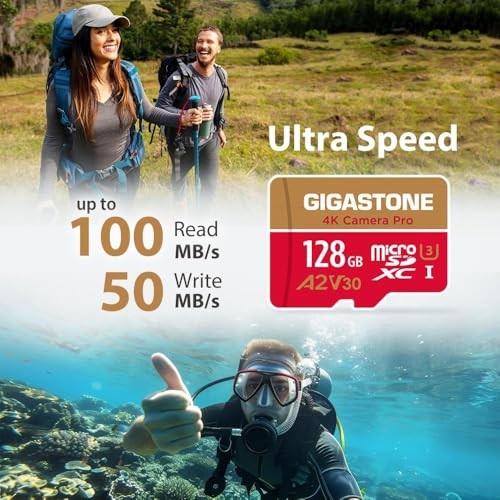 【5-Years Data Recovery】 128GB Micro SD Card, 4K 128GB 4K Camera Pro 1 Pack