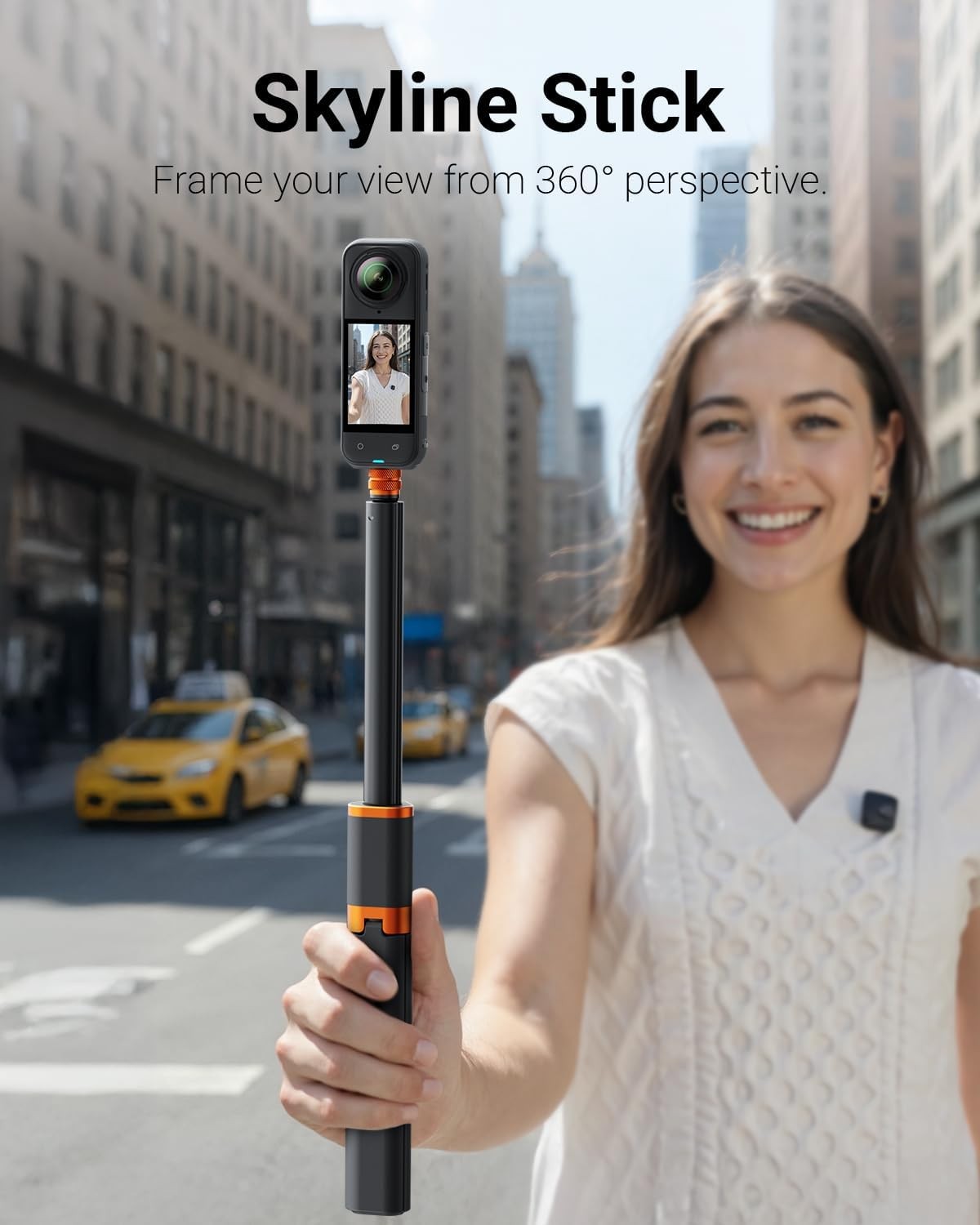 2 in 1 Action Camera Invisible Selfie Stick Tripod for Insta360 X5/X4/X3-48″ Ext