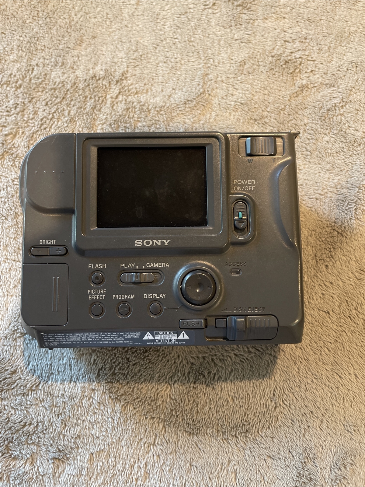 FOR PARTS/UNTESTED Sony Mavica MVC-FD75 0.4MP Digital Camera NO BATTERY