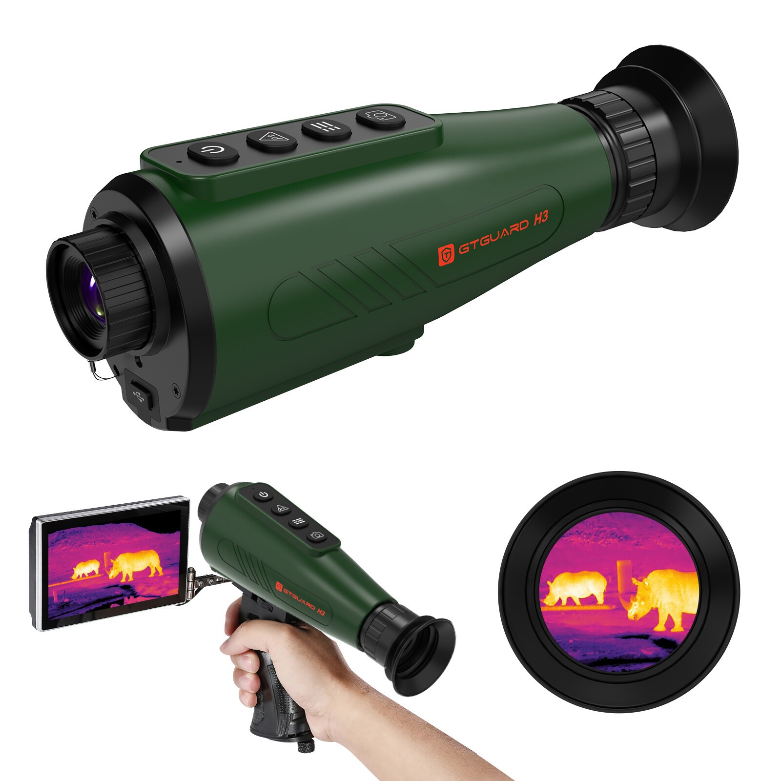 Thermal Imaging Monocular AI 384×288 50Hz 8XZoom Night Vision Camera For Hunting