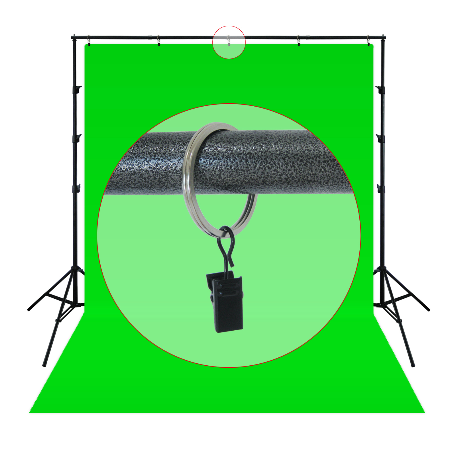 Chromakey Green Screen Lighting Kit 10′ x 20′ Backdrop Muslin 9′ x10′ Background