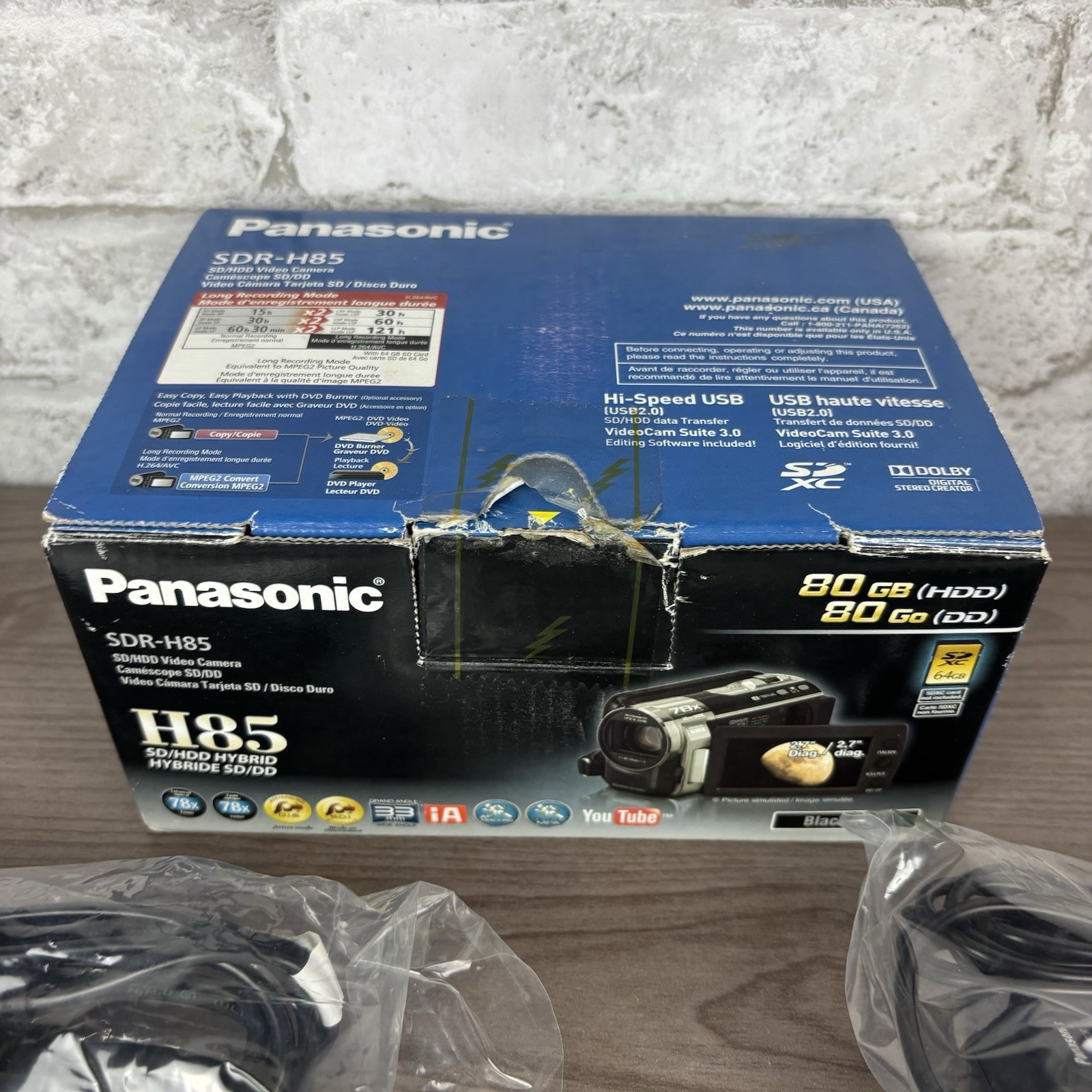 Panasonic SDR-H85 Black 80GB HDD SD/SDXC 78x Zoom 2.7in LCD USB