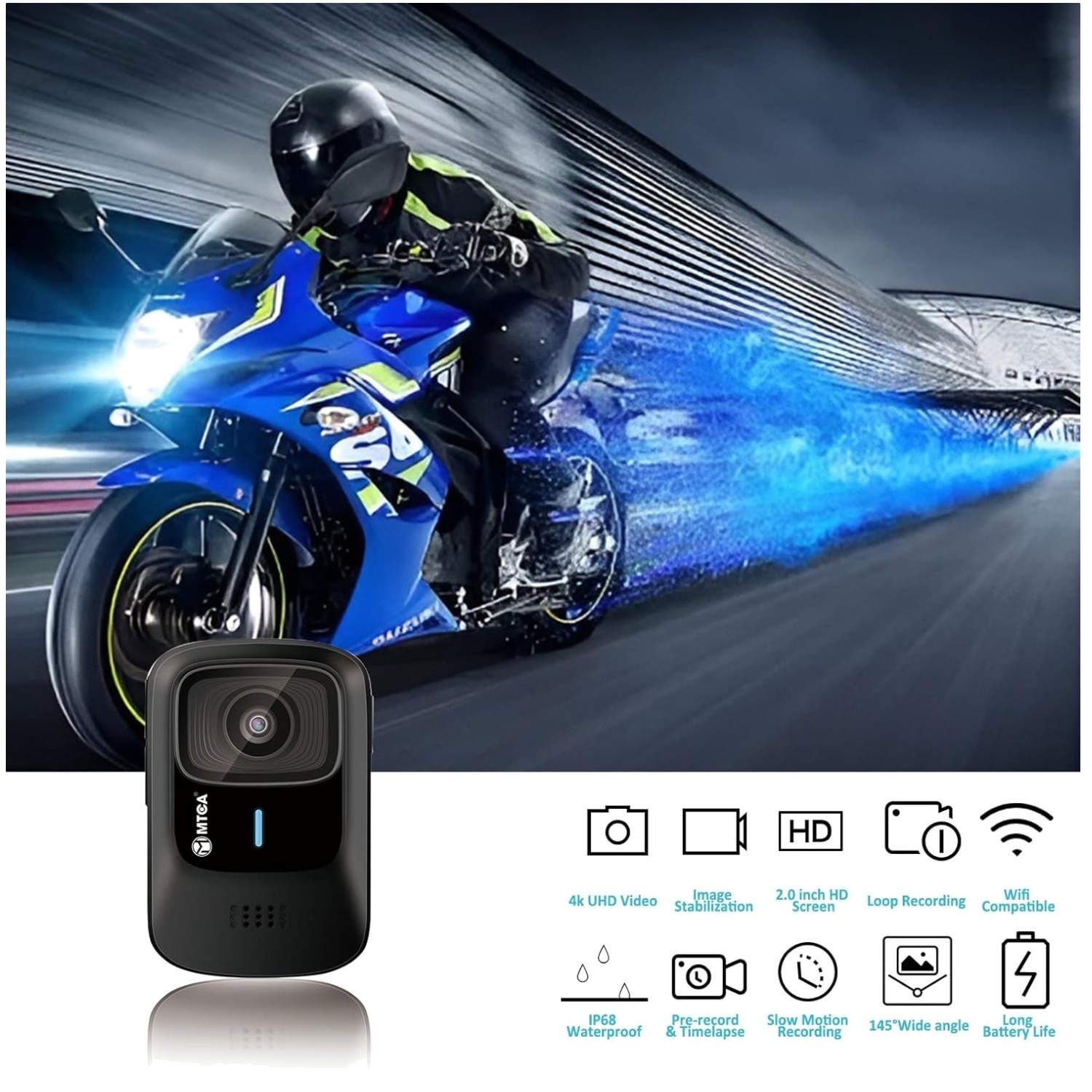 4K Action Camera – Waterproof Sports Cam, WiFi, Helmet Mount