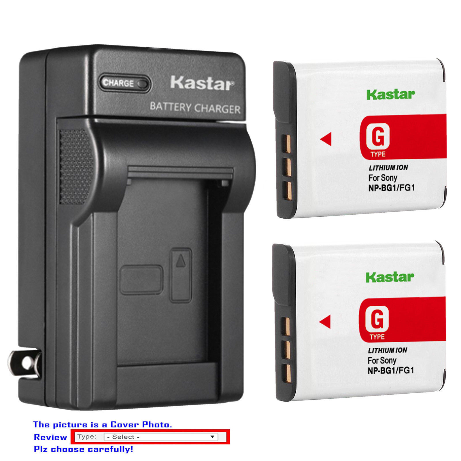 NP-BG1/FG1 Battery or Wall Charger for Sony CyberShot HDR-GW55 HDR-GW77 DSC-WX10