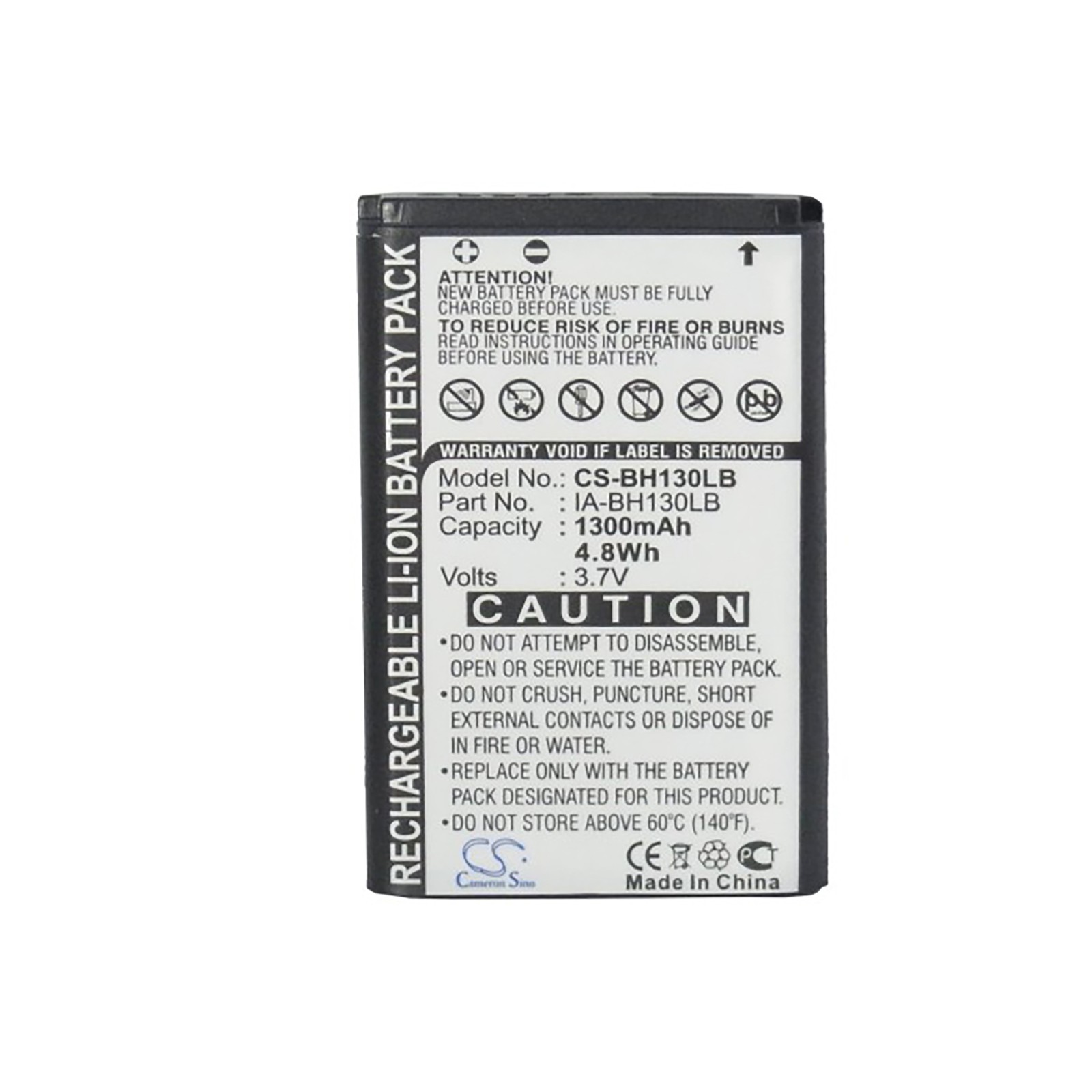 Battery for Samsung C20 HMX-U15 K40 SMX-K45 U15 BPBH130LB IA-BH130LB IA-LH130LB