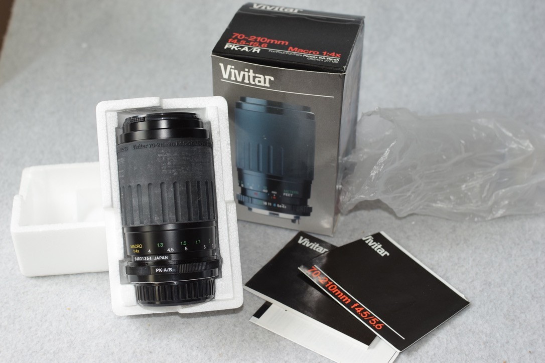 Vivitar 70-210mm F4.5-f5.6 Macro 1:4X Pentax KA Ricoh w/ Box Manual & Inserts
