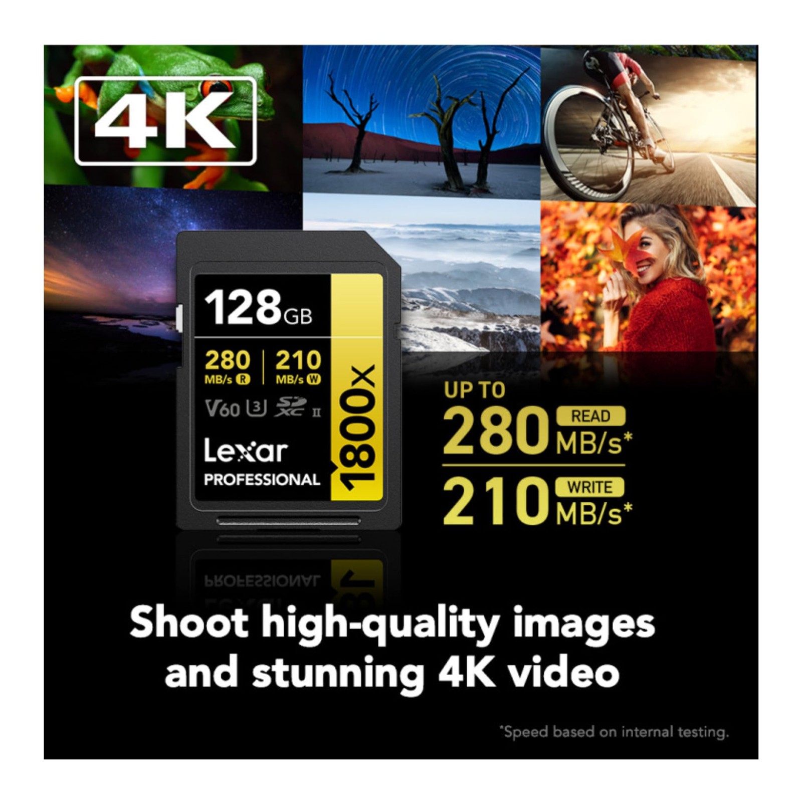 128GB Professional 1800x UHS-II SDXC Memory Card (Gold Series)