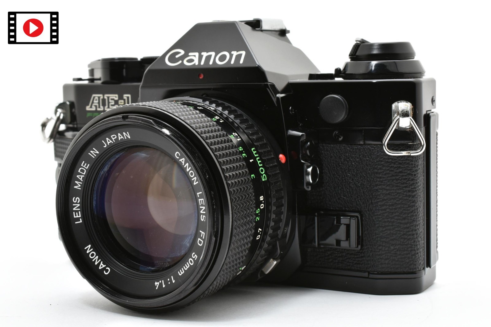 [Near MINT] Canon AE-1 Program Black 35mm Film Camera NFD New FD 50mm f1.4 JAPAN