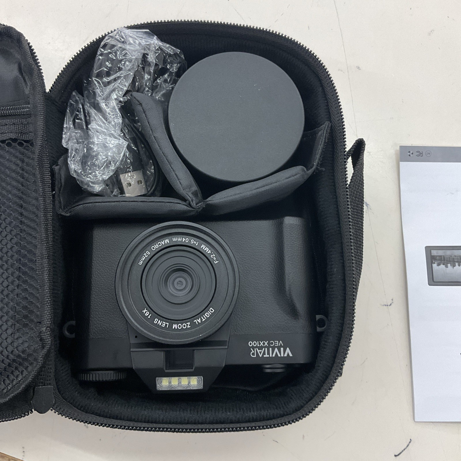 Vivitar 4K Wi-Fi Digital Camera w/ Lenses VEC XX100 32GB microSD Carrying Bag