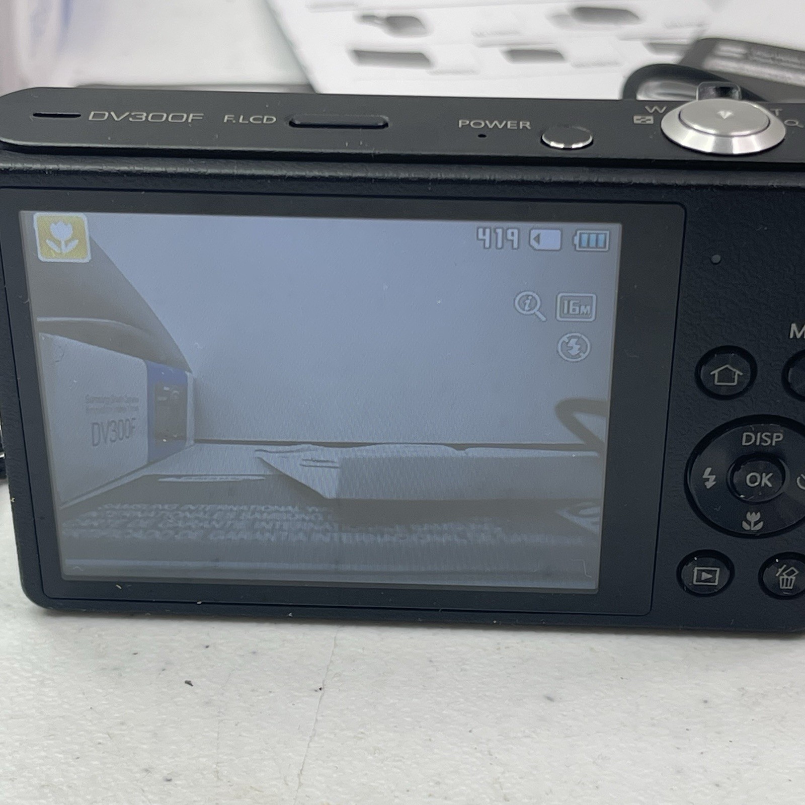 Samsung Digital Camera DV300F 16.1MP Selfie Screen Black Tested