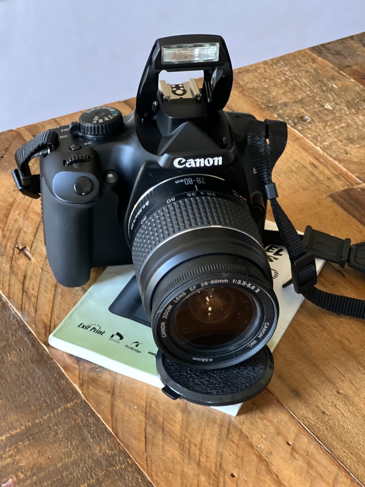 Canon EOS Rebel XS DS126191 DSLR Camera, 28-80mm Zoom Lens, Battery, Charger EUC