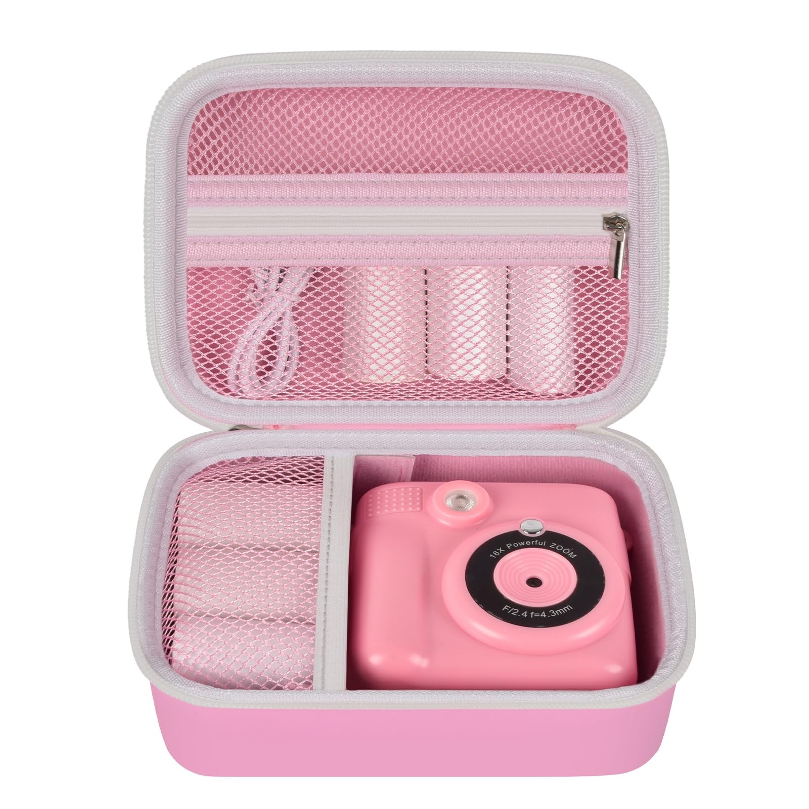 Kids Camera Case Compatible with 6.29 X 4.52 X 1.96 Inches, Lighting pink