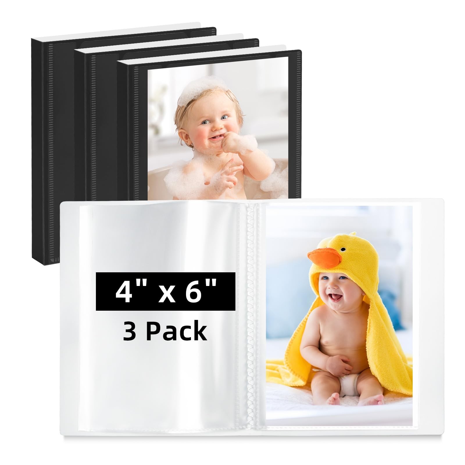 4×6 Photo Album 3 Pack Holds 52 Photos Each AcidFree Baby Wedding Travel Keepsa