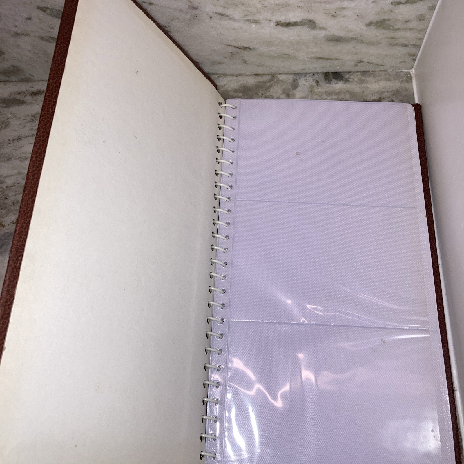 Vintage Antique, Brown Leather Photo Album VINTAGE NICE! Made in Malaysia RARE!
