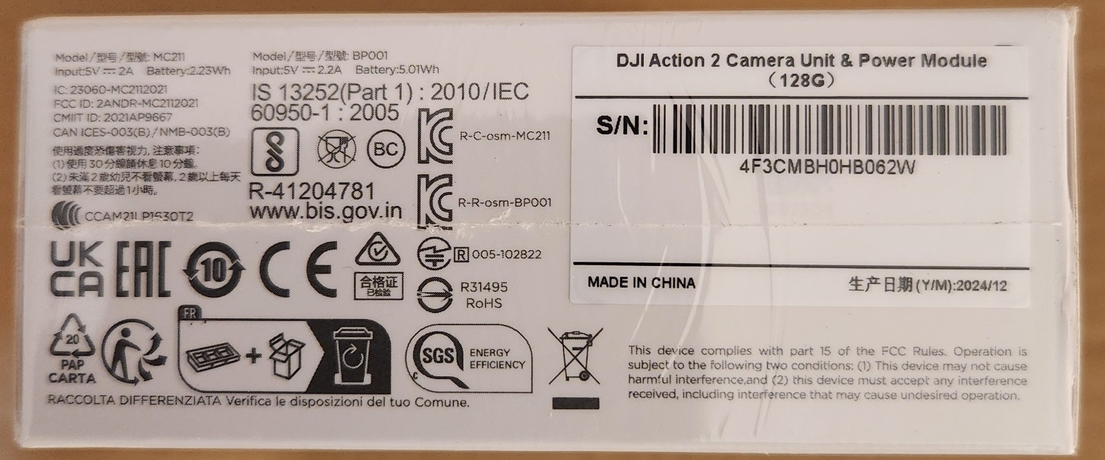 DJI Action 2 Dual Screen Combo Action Camera- New Open Box