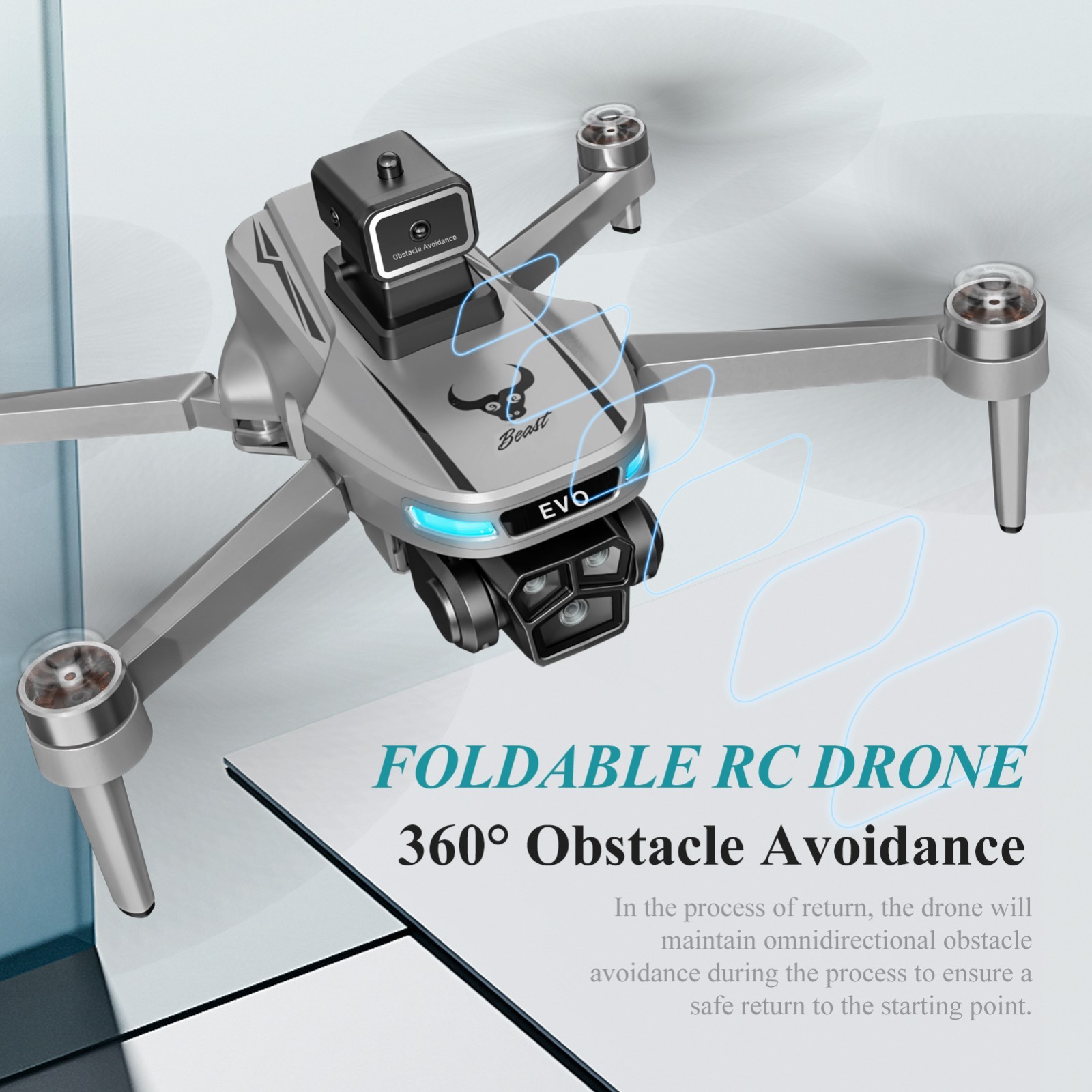 4K Camera Drone with RC Screen Foldable Brushless Quadcopter Obstacle Avoidance