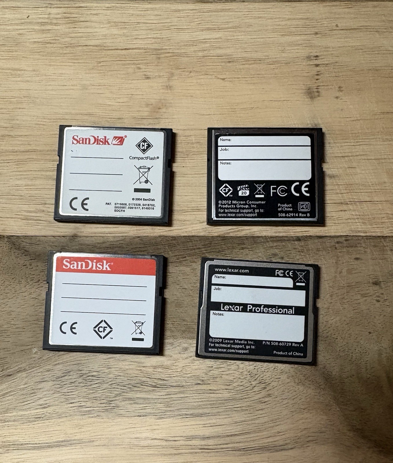 Lot of 4 8gb CompactFlash Cards