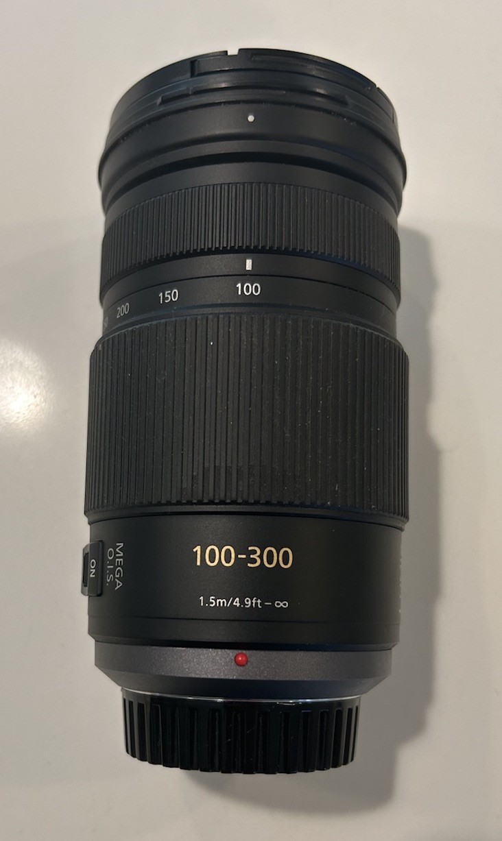 Panasonic Lumix G Vario 100-300mm f/4.0-5.6 Mega O.I.S Lens + Box/Case/Caps/Hood