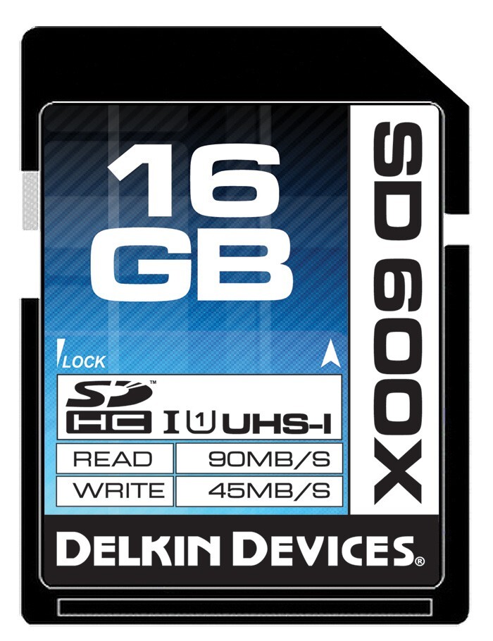 Delkin 16GB SDHC 600X UHS-I Memory Card – Lifetime Warranty