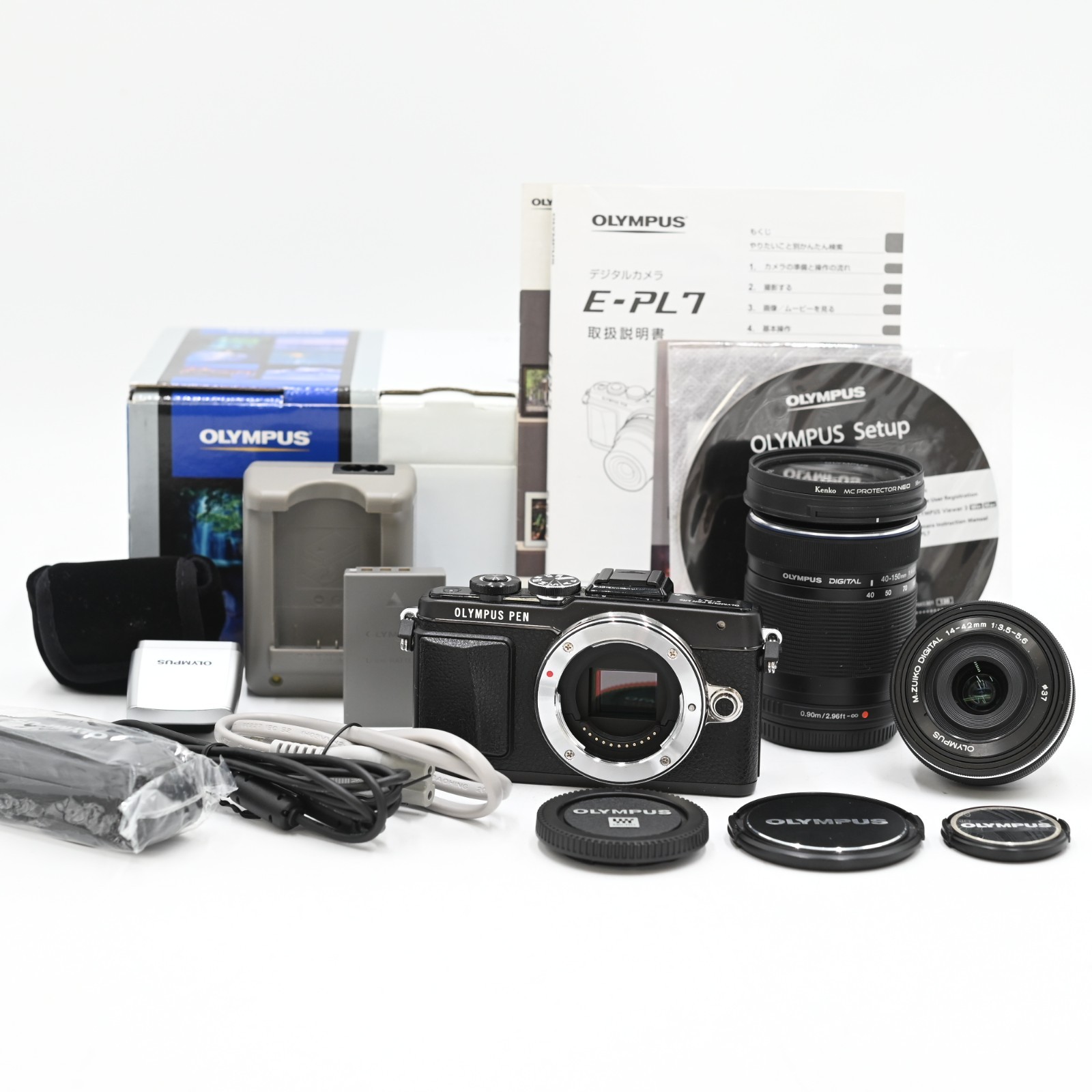 Olympus Pen Lite E-PL7 14-42mm 40-150mm (Shuttercount 12733) [Top Mint] US STOCK