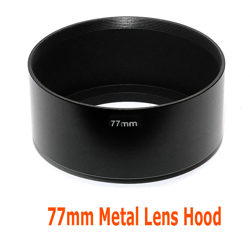 77mm Metal Screw-in Hood for Canon Nikon Sony Pentax Standard Lens “US seller”