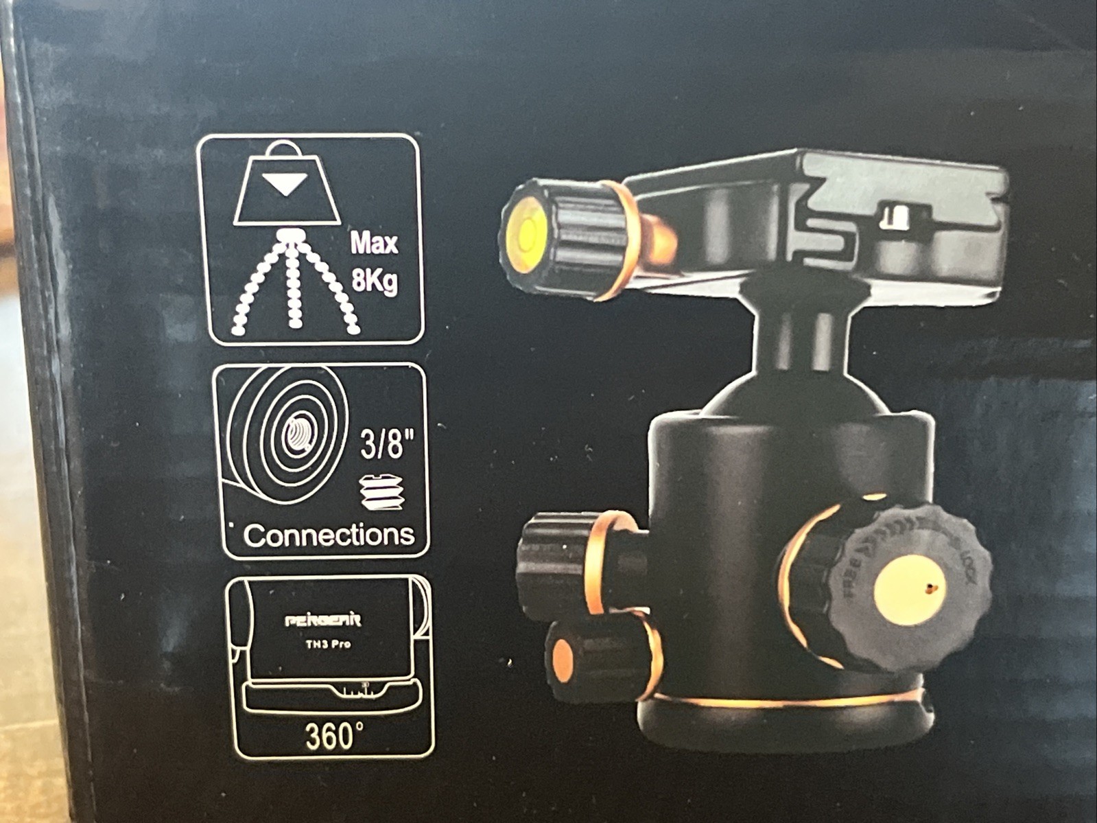 PERGEAR 360 Degree Swivel Tripod Ball Head 8KG Loading Capacity 14oz