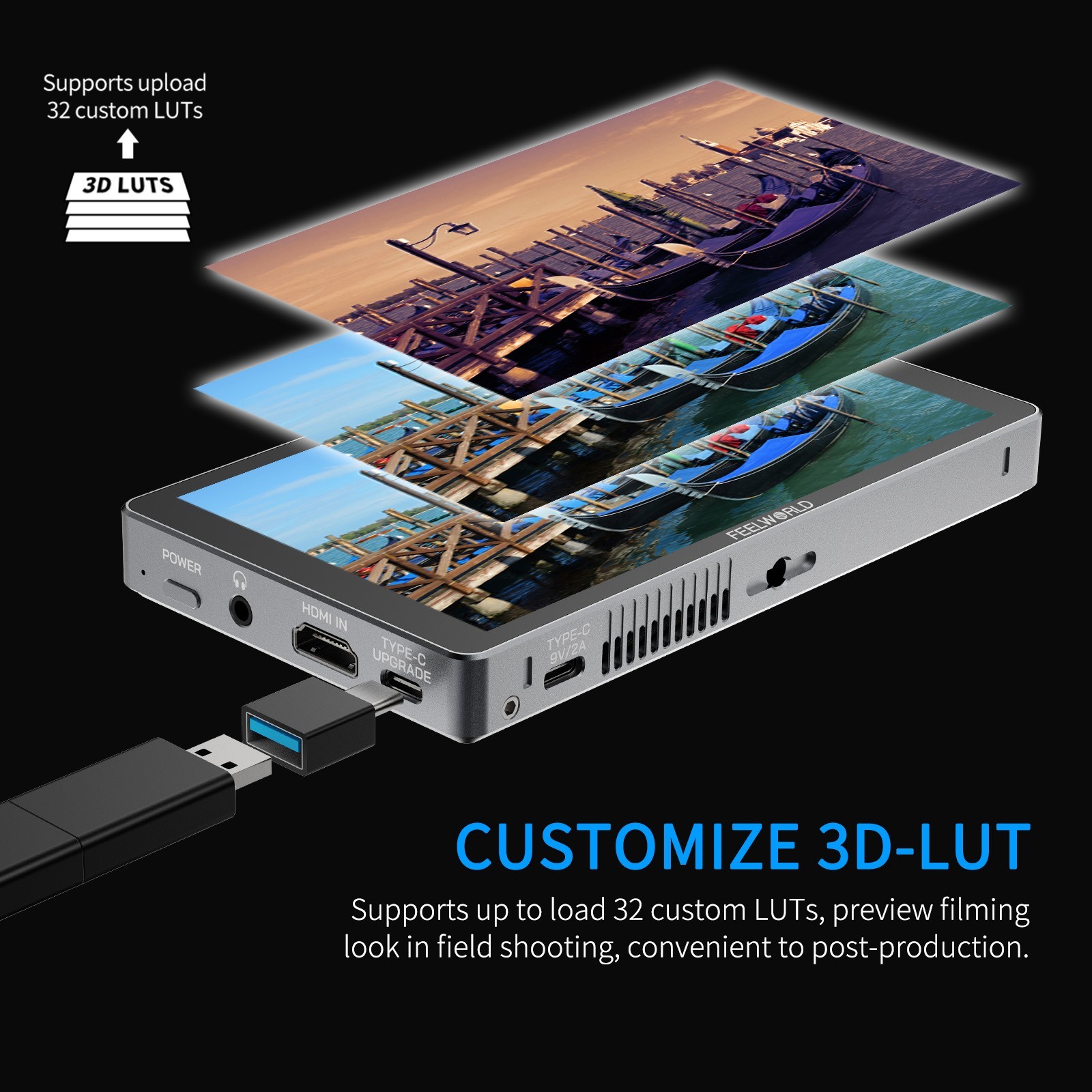 FEELWORLD P6XL 6 Inch Aluminium Built-in Battery DSLR Camera Field MonitorTouch