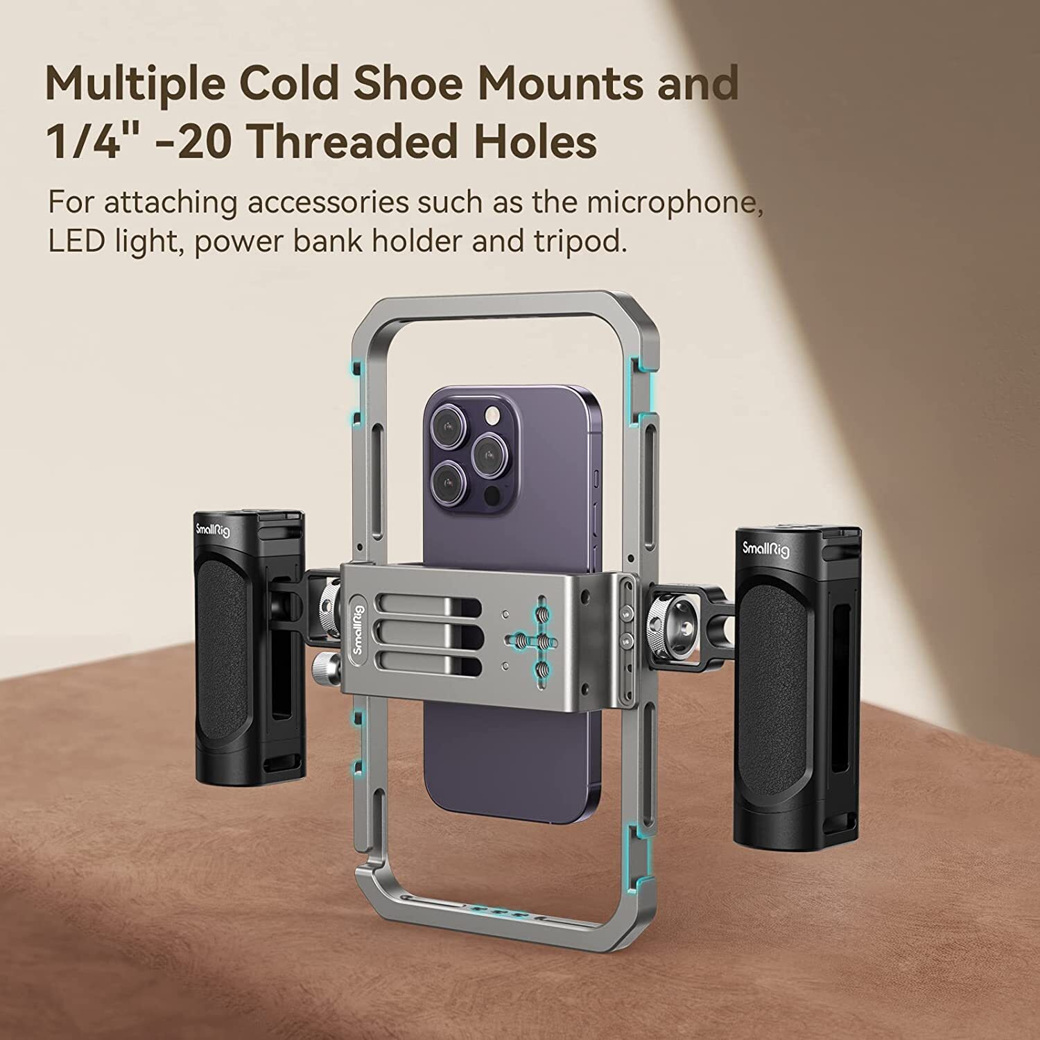 SmallRig Universal Phone Cage,Video Rig Kit for iPhone 17/16/15 for Samsung