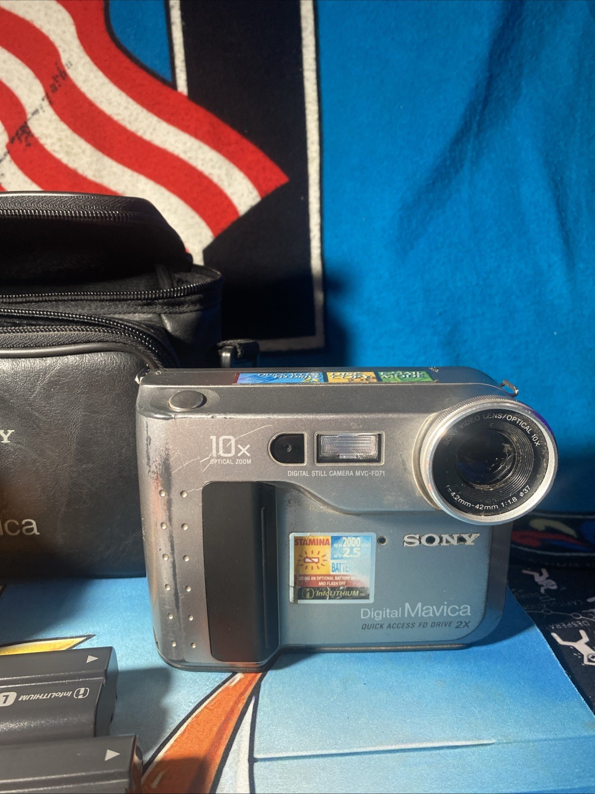 Sony Digital Camera Mavica MVC-FD200 / Mvc Fd71 Silver W Bag Untested No Charger