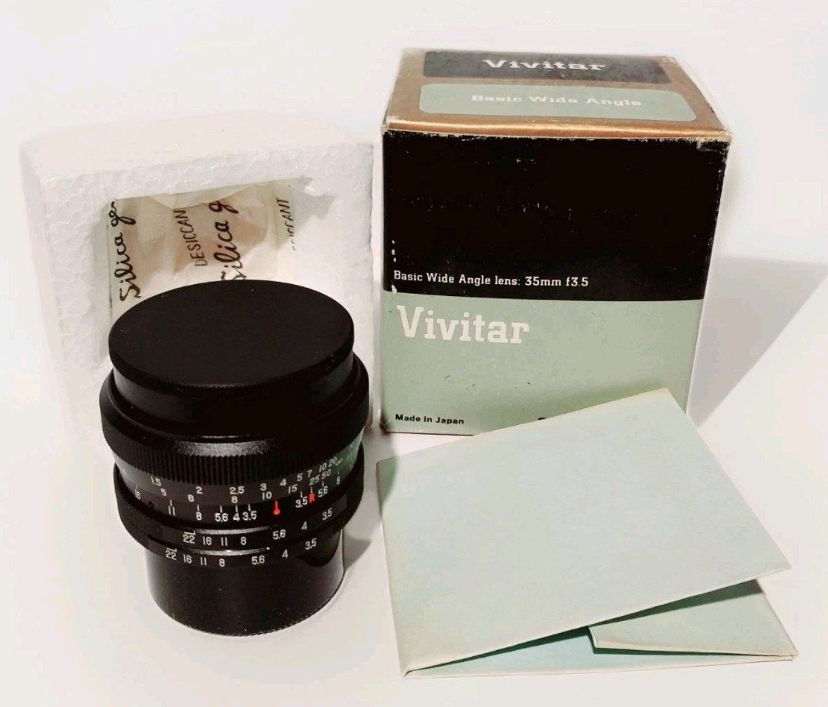 VIVITAR WIDE-ANGLE LENS 35mm f/3.5 ~ COMPATIBLE T SYSTEM ~ NEW IN BOX ~ NOS ~
