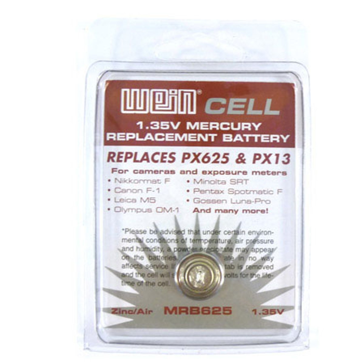 Wein Cell PX625/PX13 1.35V Zinc-Air Button Battery, 12-Pack #W990120