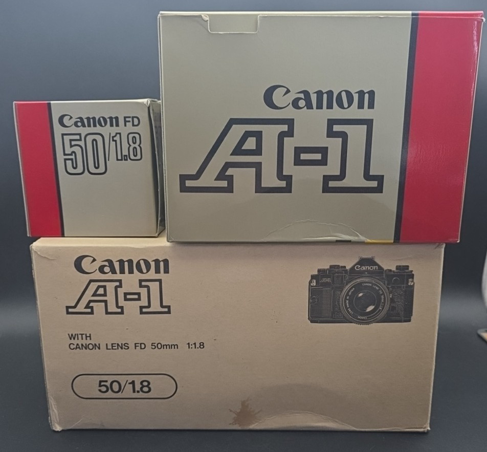 Canon AE-1 SLR 35mm Film Camera FD 50mm f/1.8 Lens From Japan BOX ONLY Vintage
