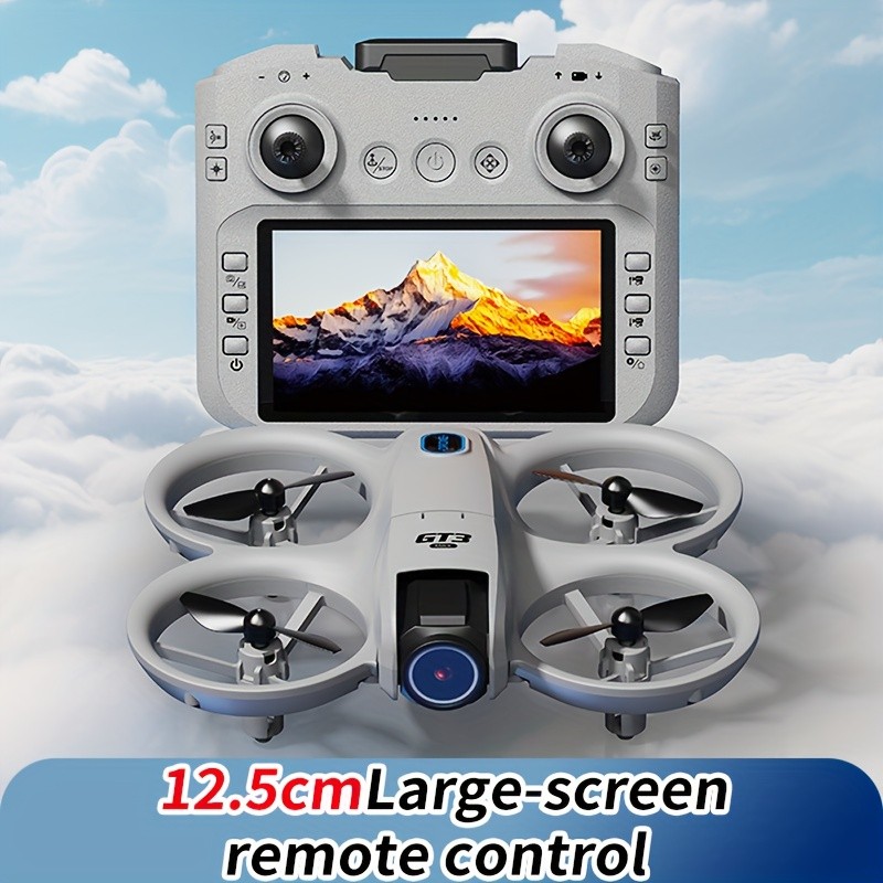 6K GT3 Camera Drone with 4.3″ Large Screen Remote, Foldable Quadcopter Gift