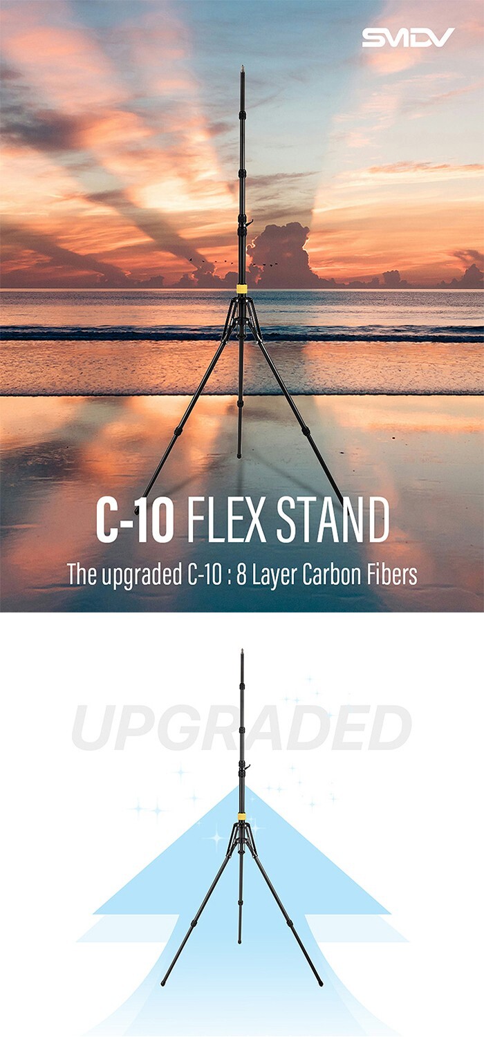 SMDV Carbon Fiber Light Stand C-10/M.300cm Portable Outdoor Travel Camera Tripod