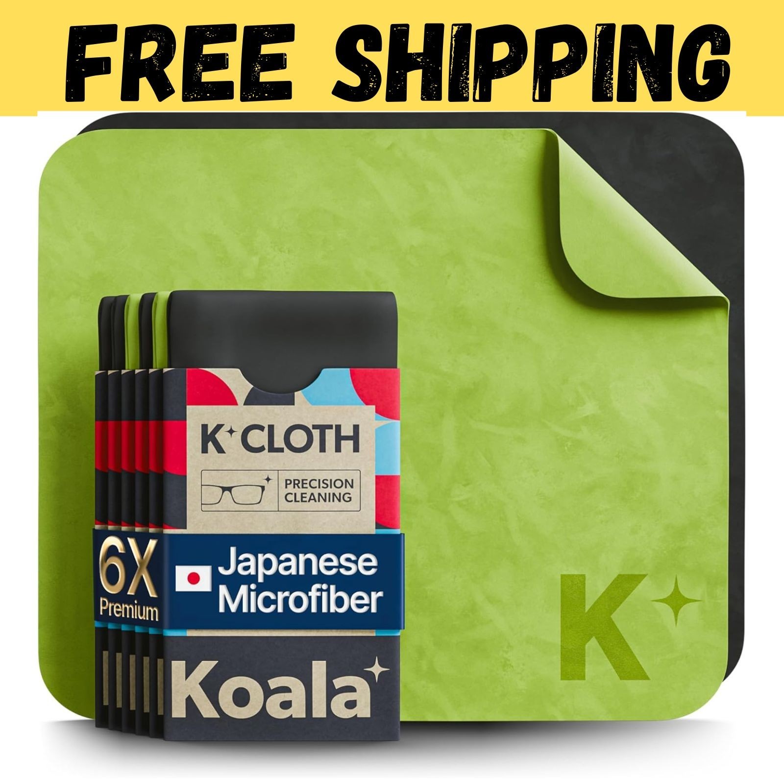 Koala Lens Cleaning Cloth | Japanese Microfiber | Glasses Cleaning Cloths Pack 6