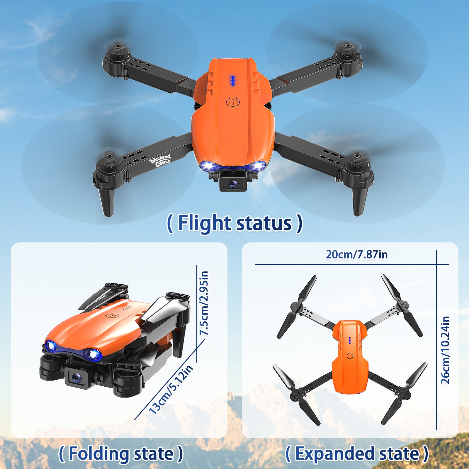 Drone 2026 4K HD Dual Camera WiFi FPV RC Foldable Quadcopter + 4 Batteries