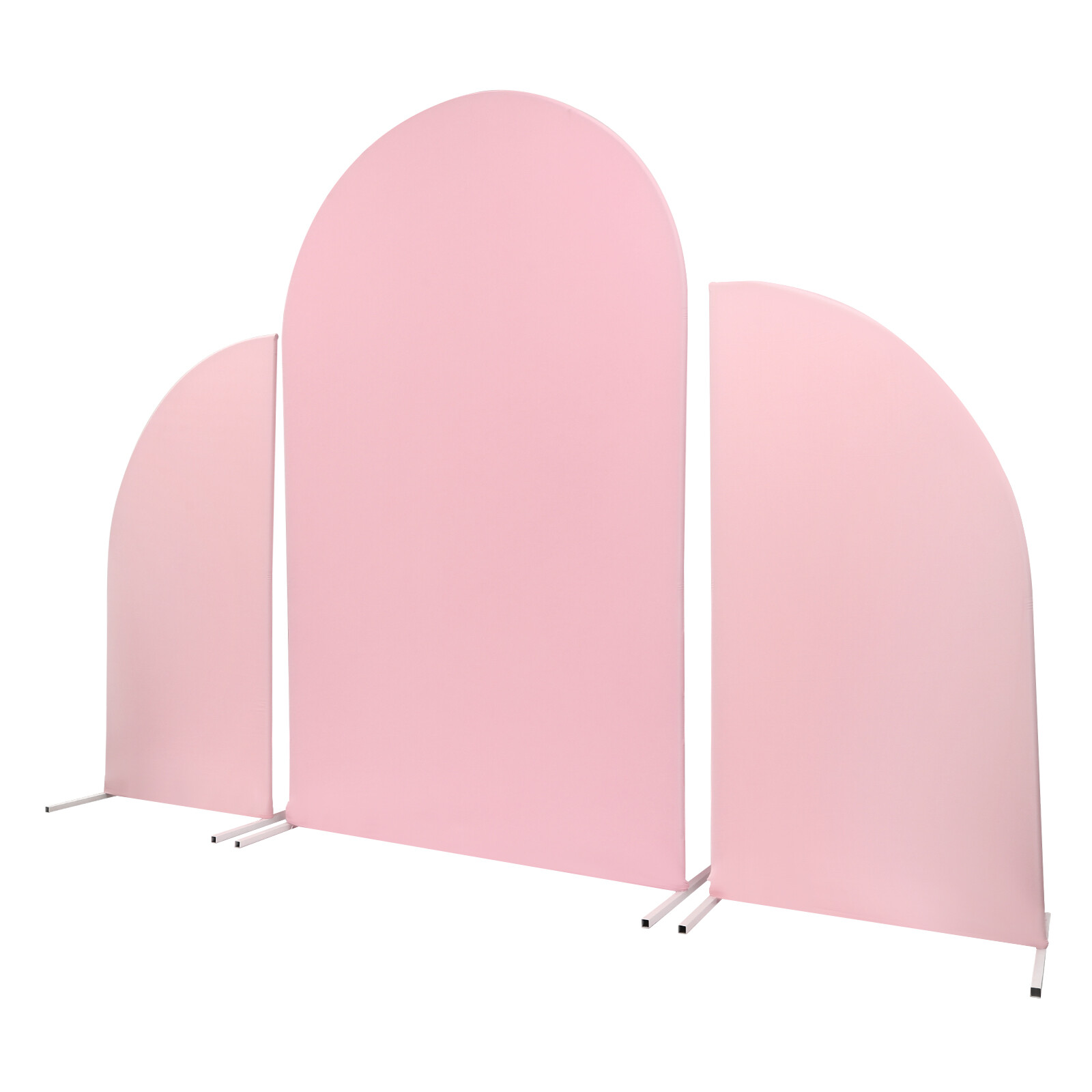 Pink Wedding Arch Cover & White Wedding Arch Backdrop Stand Set Party Ceremony