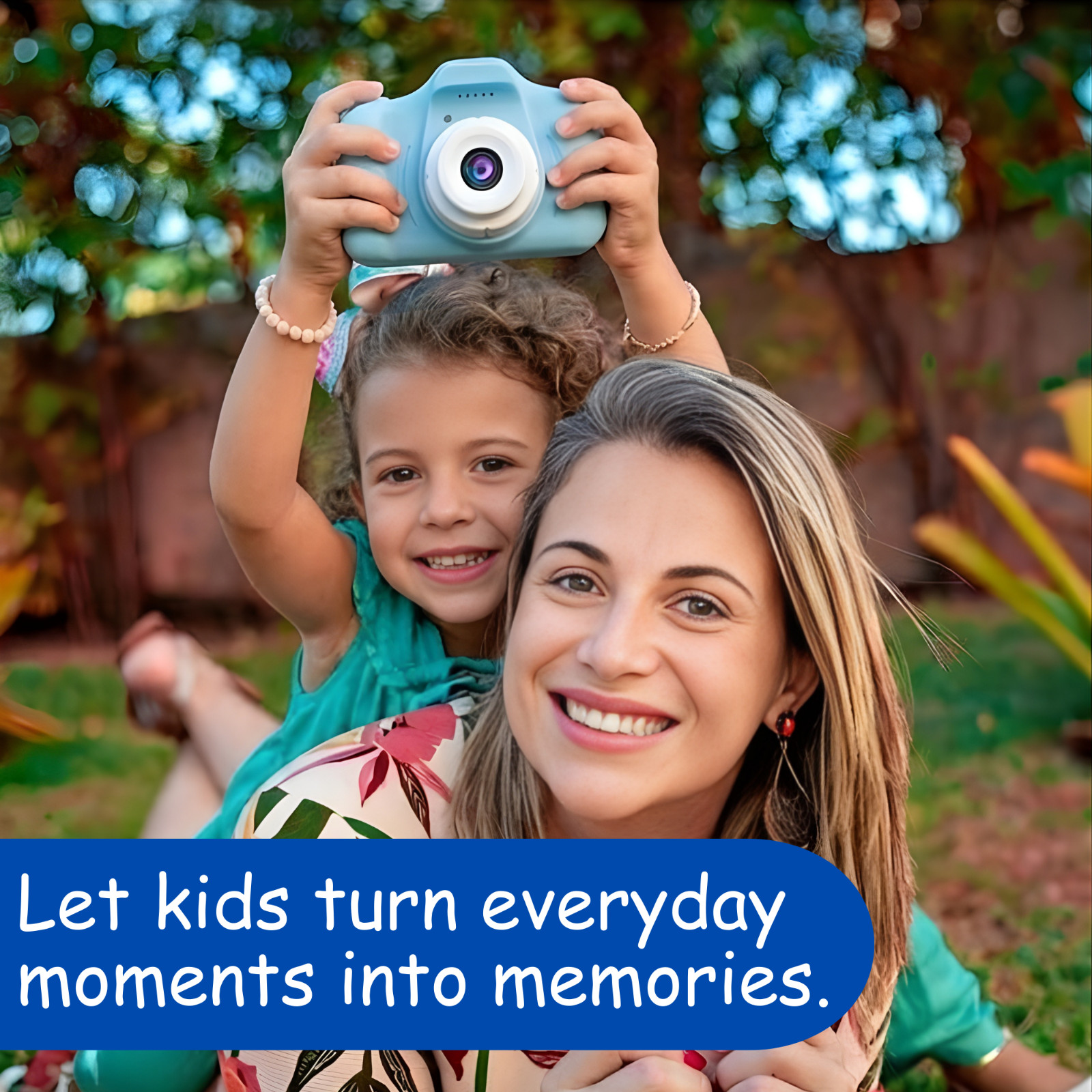 Kids HD Digital Camera Mini Video Recorder 8x Zoom with Games 32gb SD Card -Blue