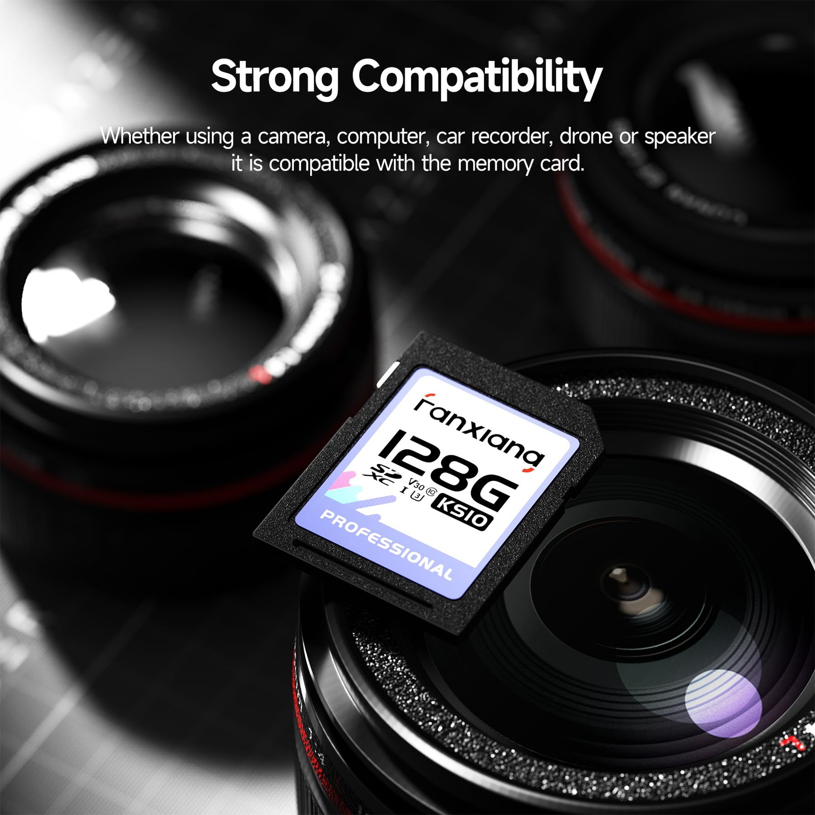 128GB SDXC Memory Card SD Card, UHS-I, C10, U3, V30, Full-HD & 4K Video, Up t…