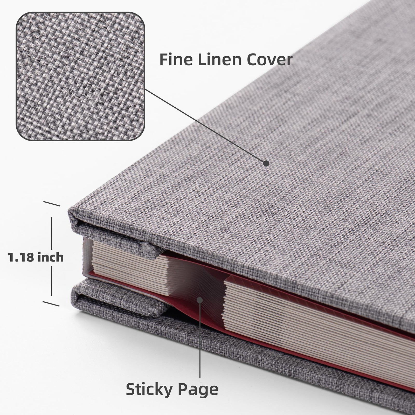 Photo Album Large Self Adhesive Picture Display Window Scrapbook for 4X6 8X10