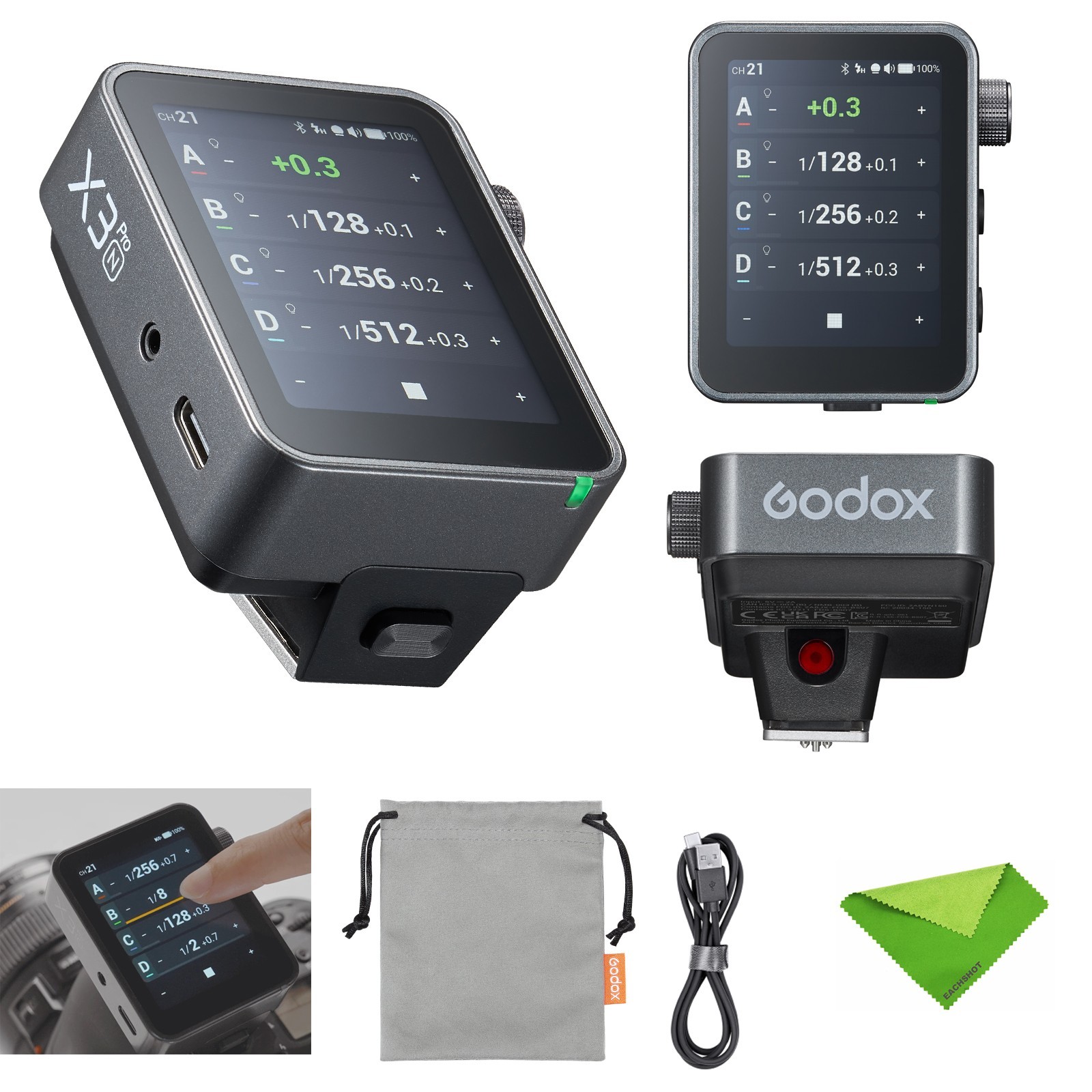 Godox X3Pro N Wireless Touchscreen 2.4″ LCD Screen TTL Flash Trigger for Nikon