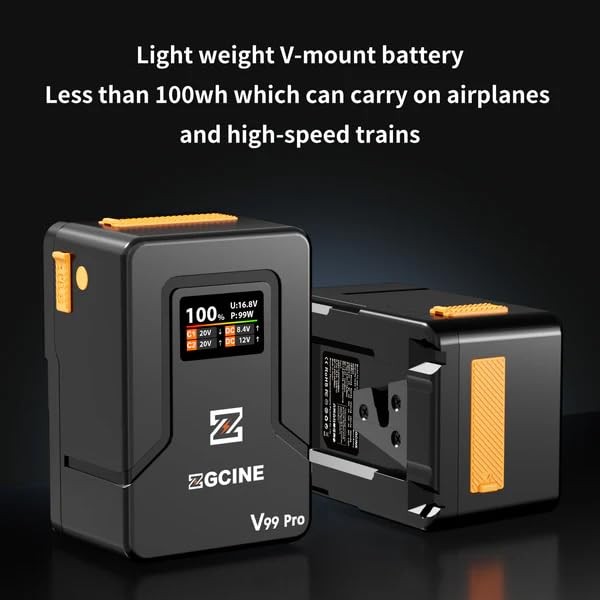 V99 Pro V-Mount Battery, 94.72Wh 6400mAh 14.8V with PD 100W Fast Orange