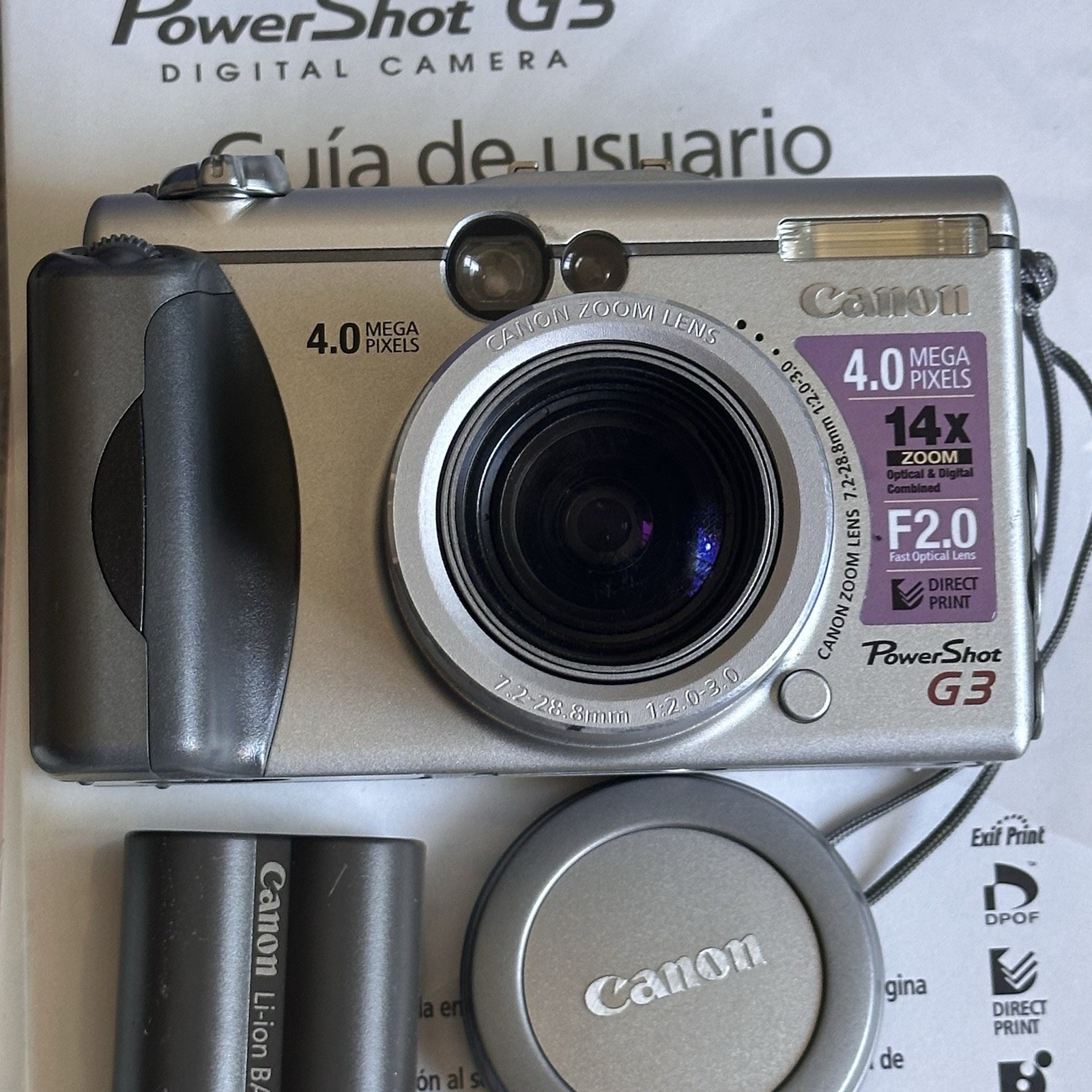 Canon PowerShot G3 Bundle – 4.0MP Digital Camera in Original Box + LA-DC58B