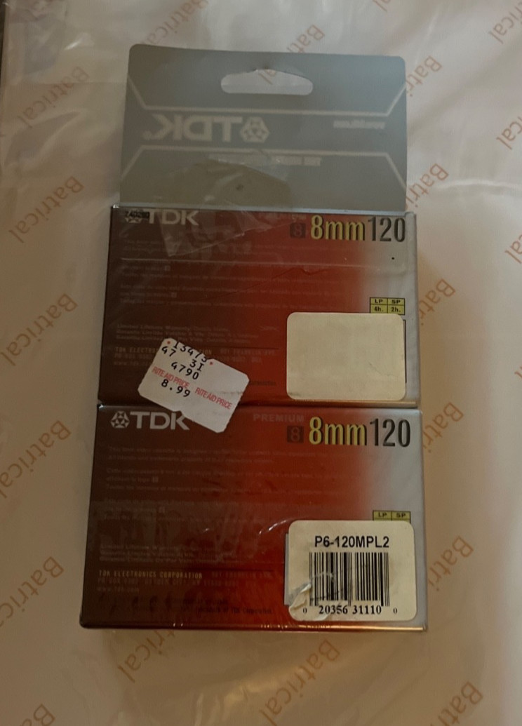 TDK Two 8mm Camcorder 120 Blank Cassette Tapes New Premium Grade – Qty. 2