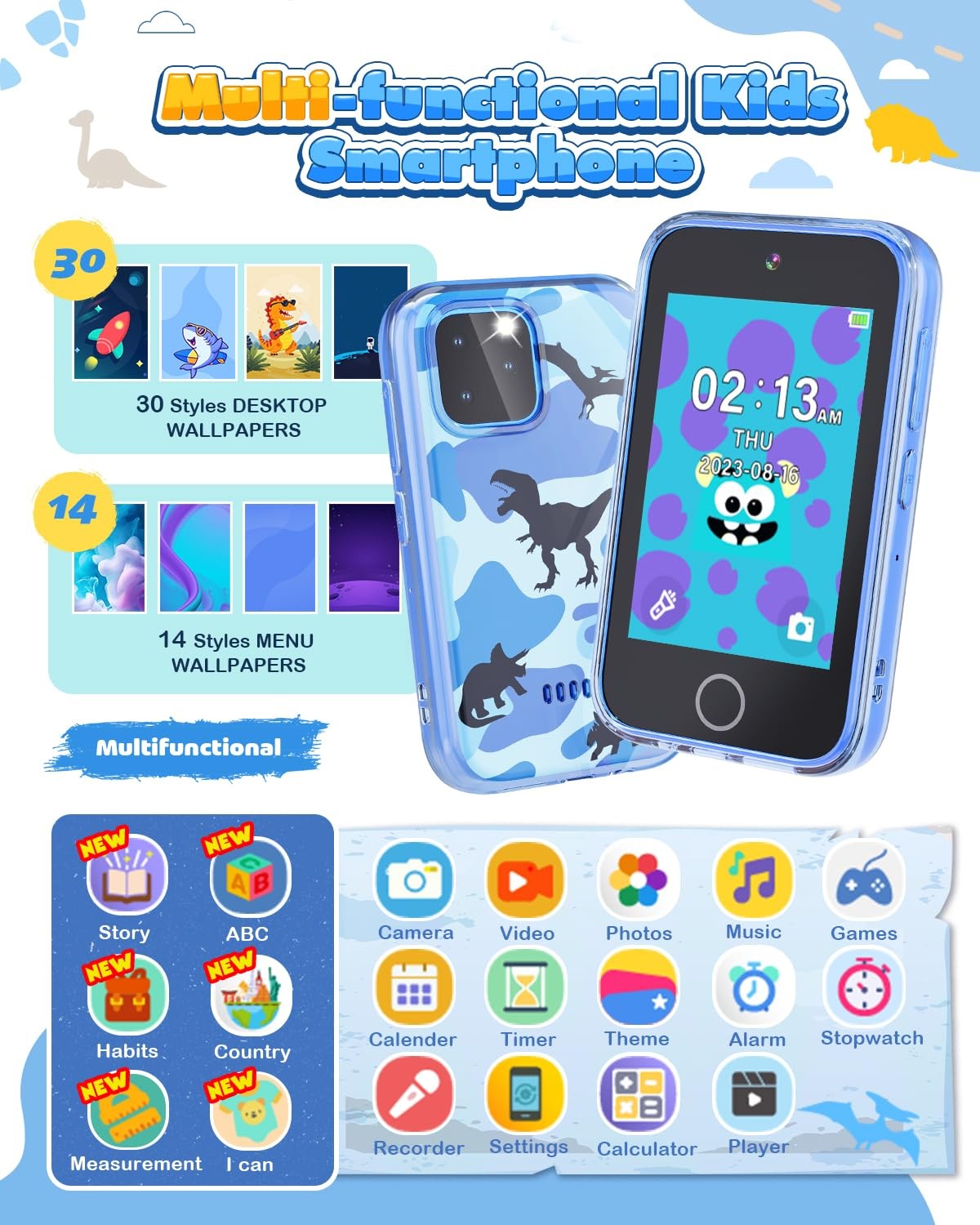 Kids Smart , 3.5″ Touchscreen Dinosaur Toys for Boys 3 4 5 6 7 8 9 Years Old,…
