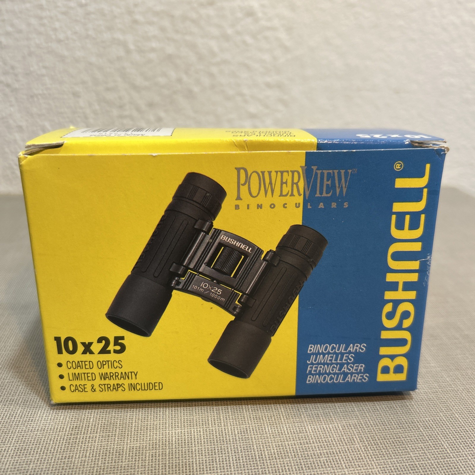 Bushnell Powerview 10×25 Binoculars, Case & Straps NEW Free Shipping