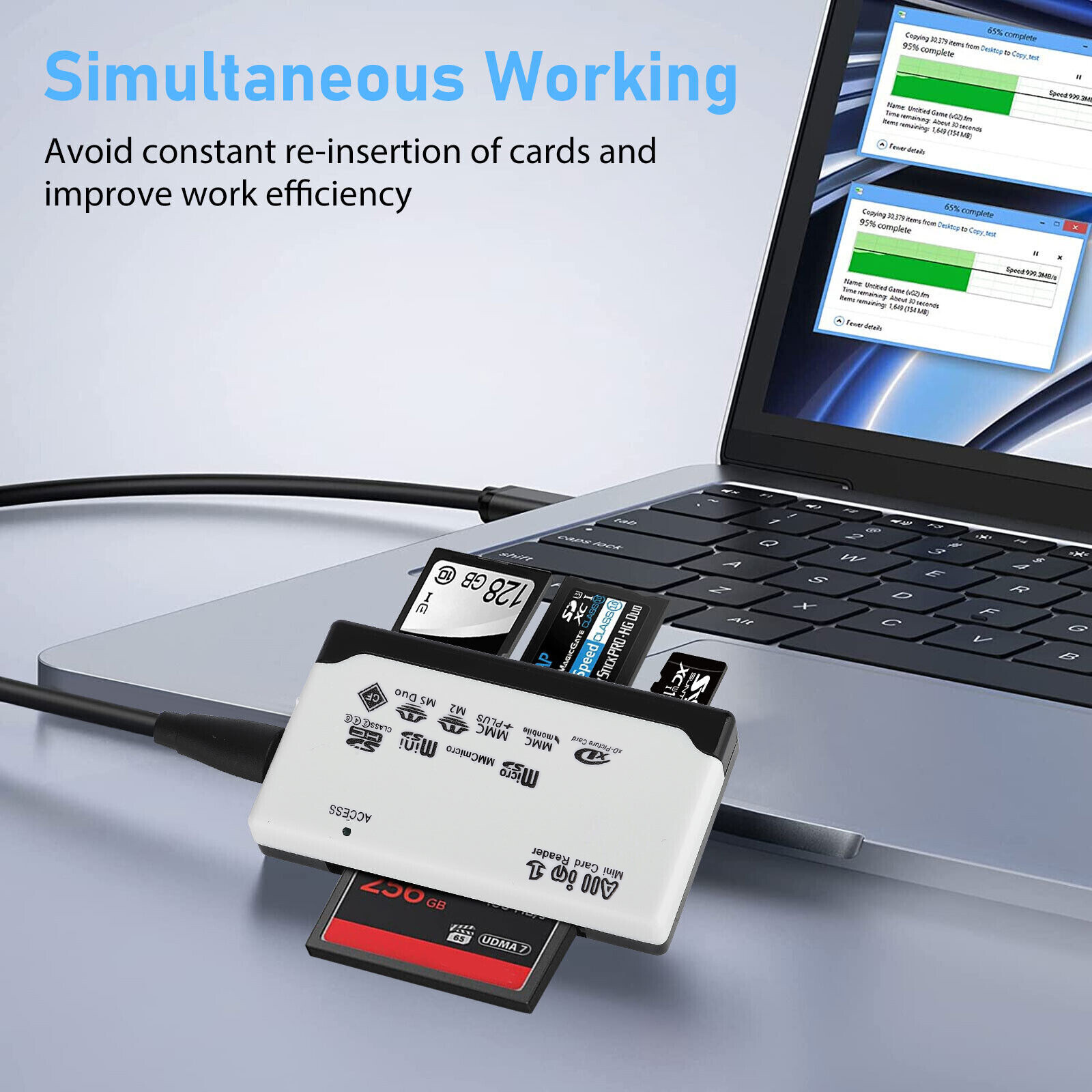 Memory Card Reader Multifunction 6-IN-1 USB 2.0 High Speed For CF XD SD MS Card